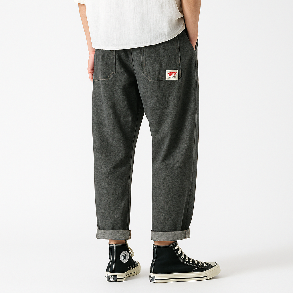Pokku Pants - Kyoto Apparel - Black, Brown, Denim, drawstrings, Green, pants