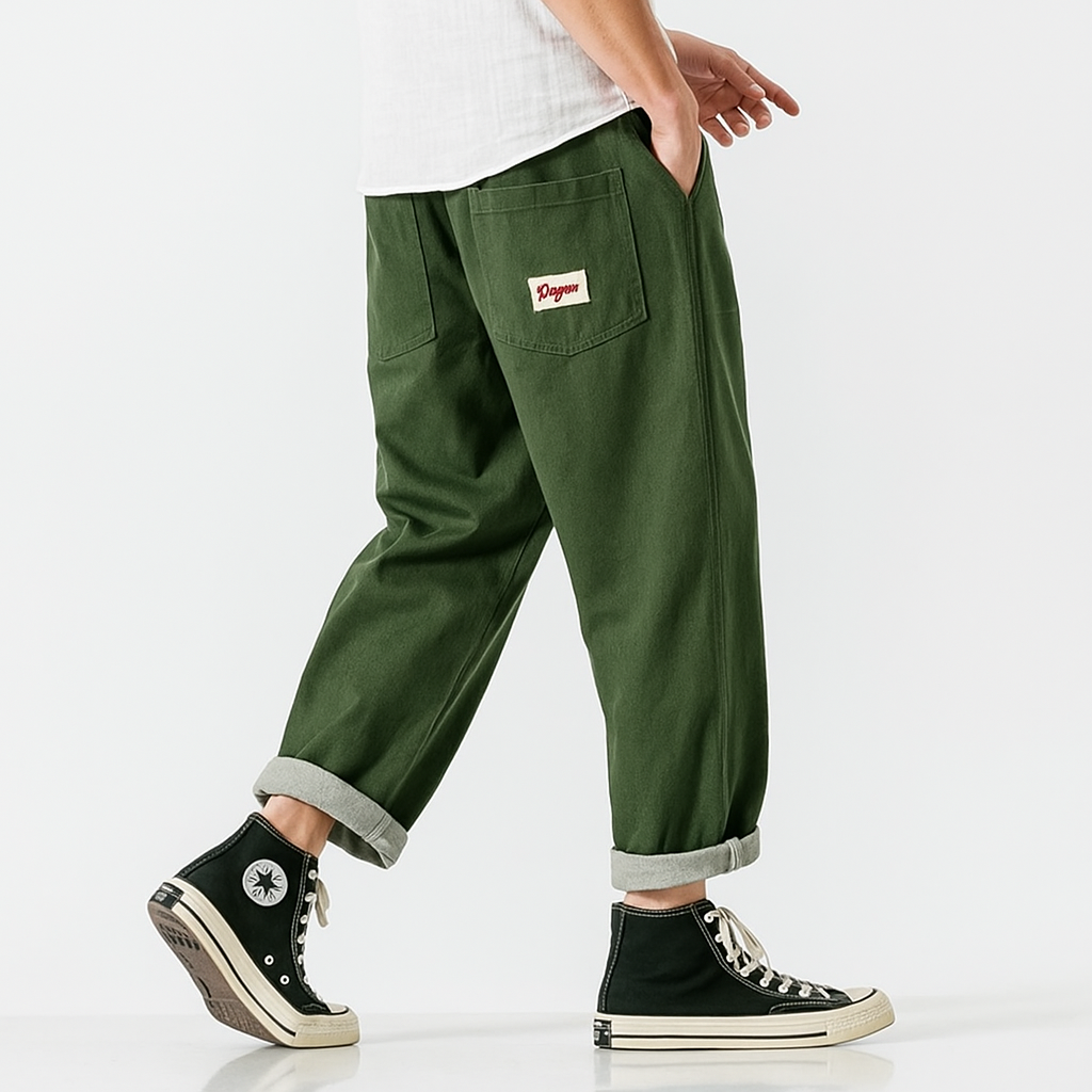 Pokku Pants - Kyoto Apparel - Black, Brown, Denim, drawstrings, Green, pants