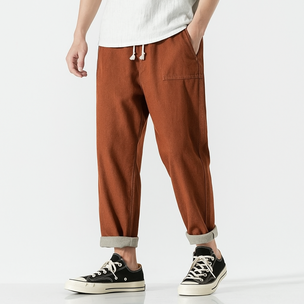 Pokku Pants - Kyoto Apparel - Black, Brown, Denim, drawstrings, Green, pants