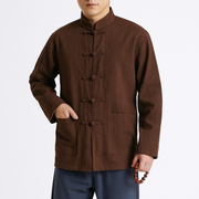 Reyo Shirt - Kyoto Apparel - Black, Blue, Brown, jacket, Mandarin Collar, Outerwear, shirt, Top
