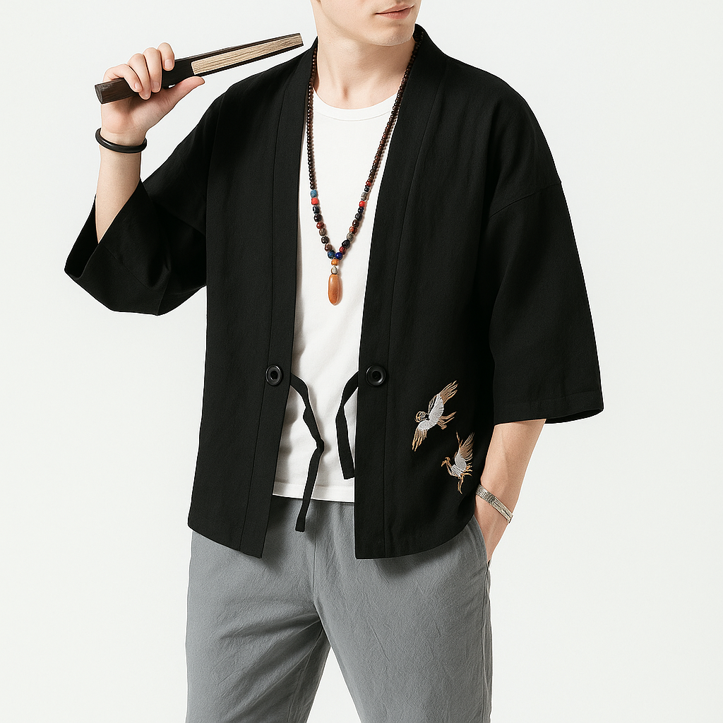 Sab Cardigan Kimono - Kyoto Apparel - Black, Blue, Brown, Green, kimono, Outerwear, Red