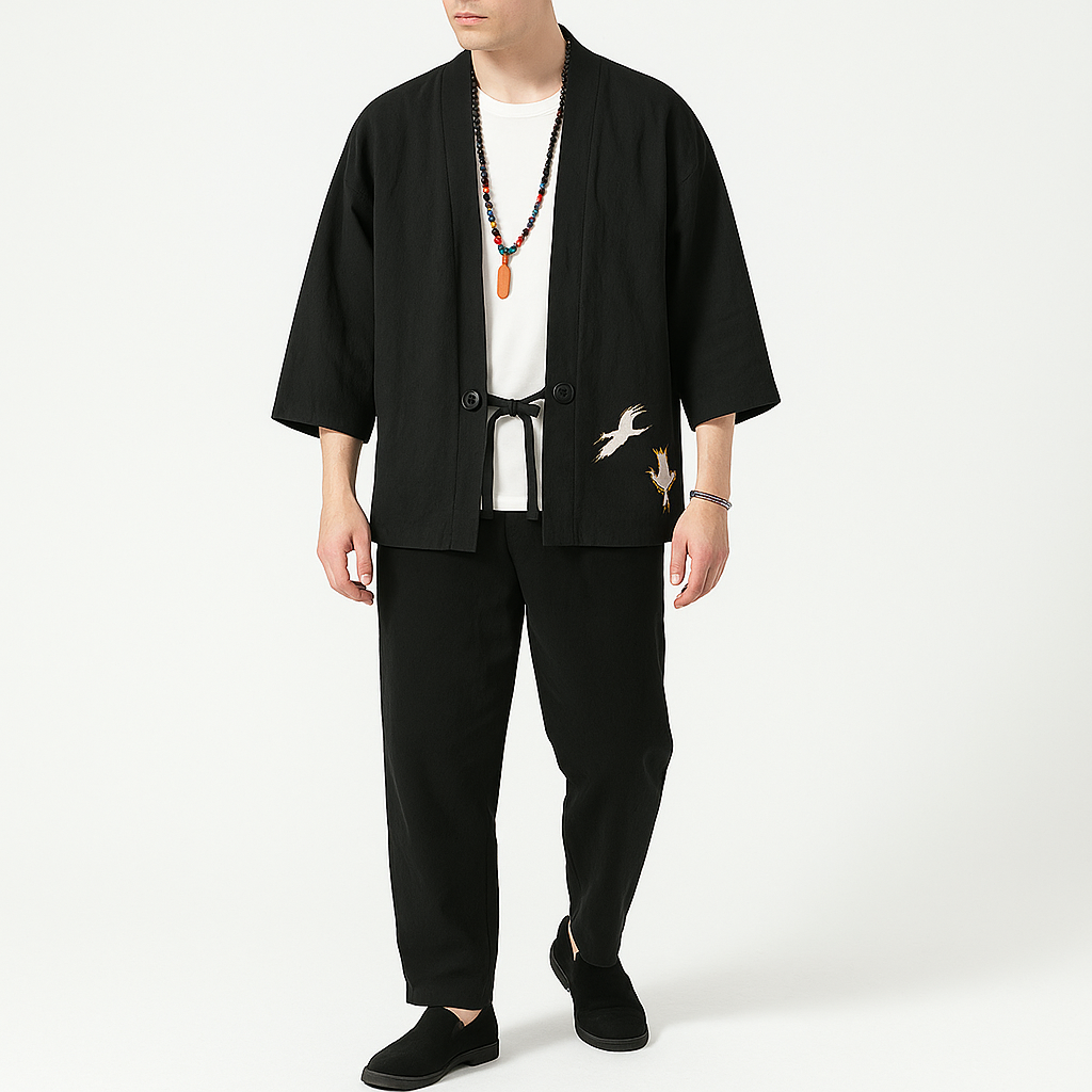 Sab Cardigan Kimono - Kyoto Apparel - Black, Blue, Brown, Green, kimono, Outerwear, Red