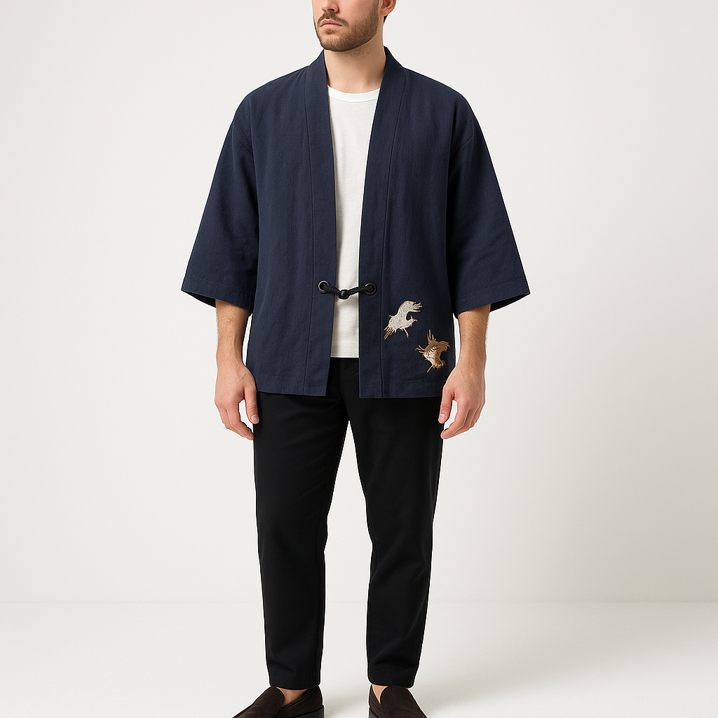Sab Cardigan Kimono - Kyoto Apparel - Black, Blue, Brown, Green, kimono, Outerwear, Red