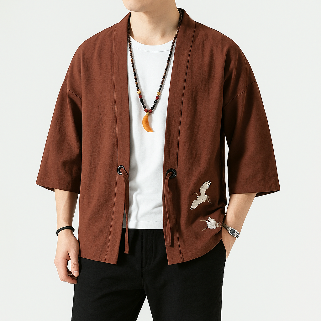 Sab Cardigan Kimono - Kyoto Apparel - Black, Blue, Brown, Green, kimono, Outerwear, Red