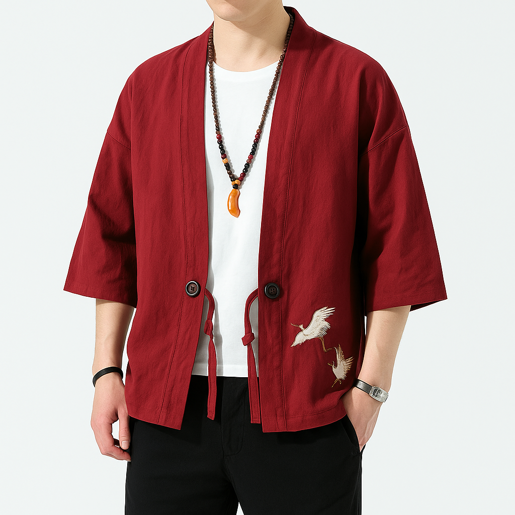 Sab Cardigan Kimono - Kyoto Apparel - Black, Blue, Brown, Green, kimono, Outerwear, Red