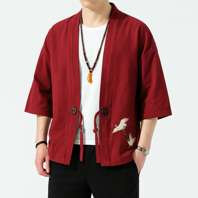 Sab Cardigan Kimono - Kyoto Apparel - Black, Blue, Brown, Green, kimono, Outerwear, Red