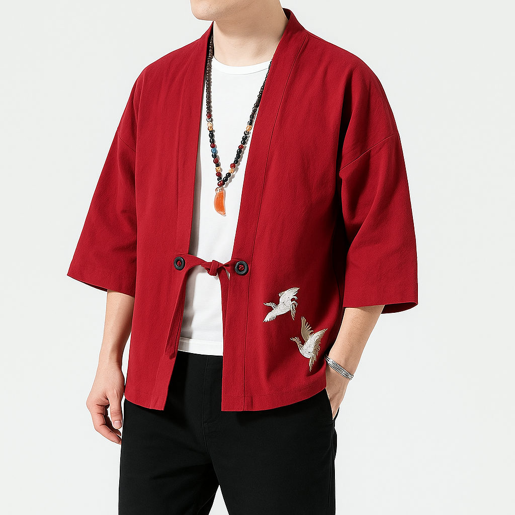 Sab Cardigan Kimono - Kyoto Apparel - Black, Blue, Brown, Green, kimono, Outerwear, Red