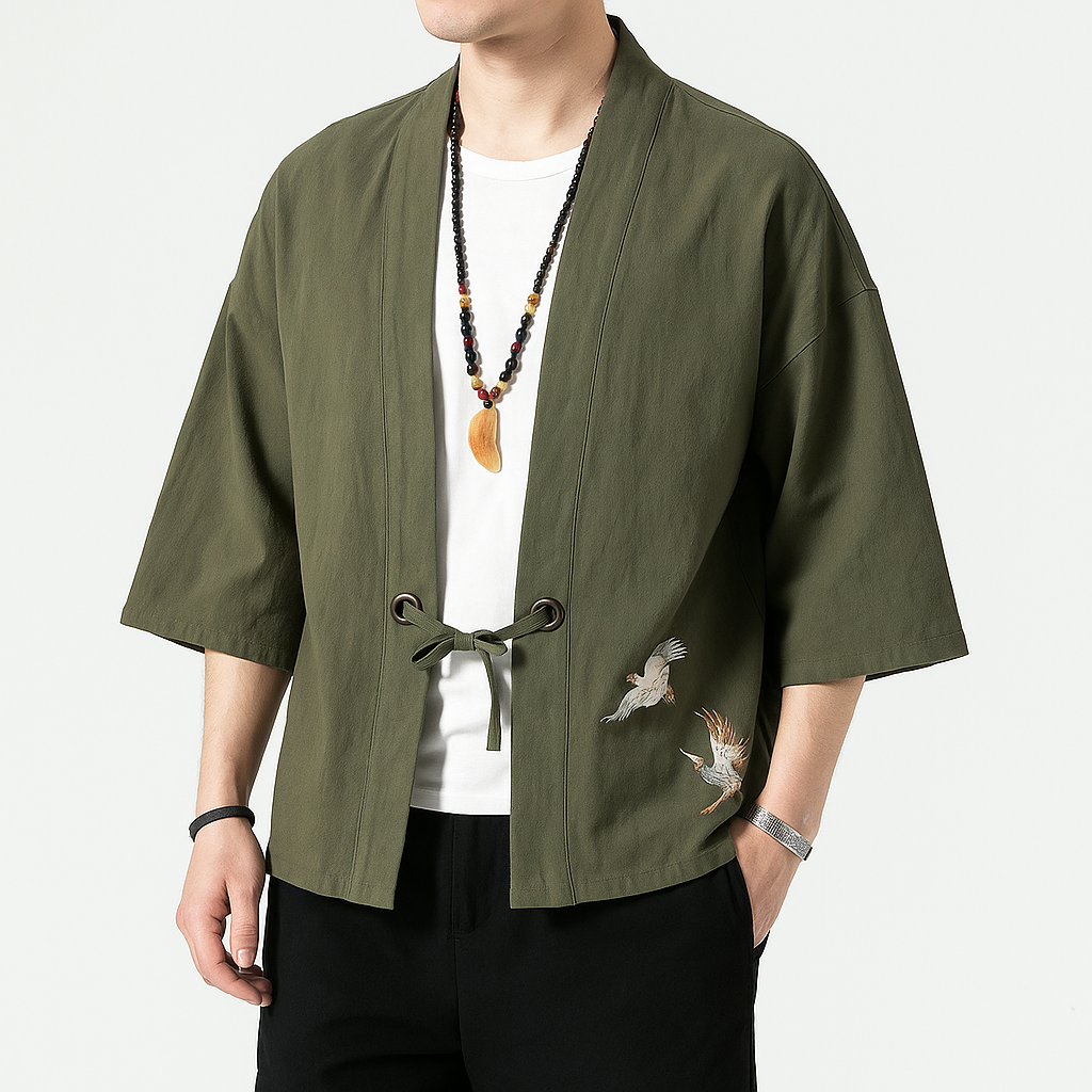 Sab Cardigan Kimono - Kyoto Apparel - Black, Blue, Brown, Green, kimono, Outerwear, Red