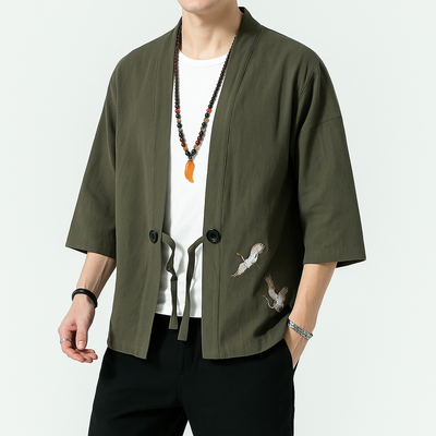 Sab Cardigan Kimono - Kyoto Apparel - Black, Blue, Brown, Green, kimono, Outerwear, Red