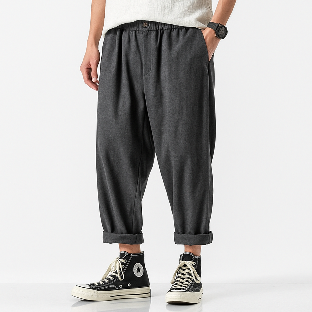 Sawaki Pants - Kyoto Apparel - Black, Gray, khaki, pants, short pants