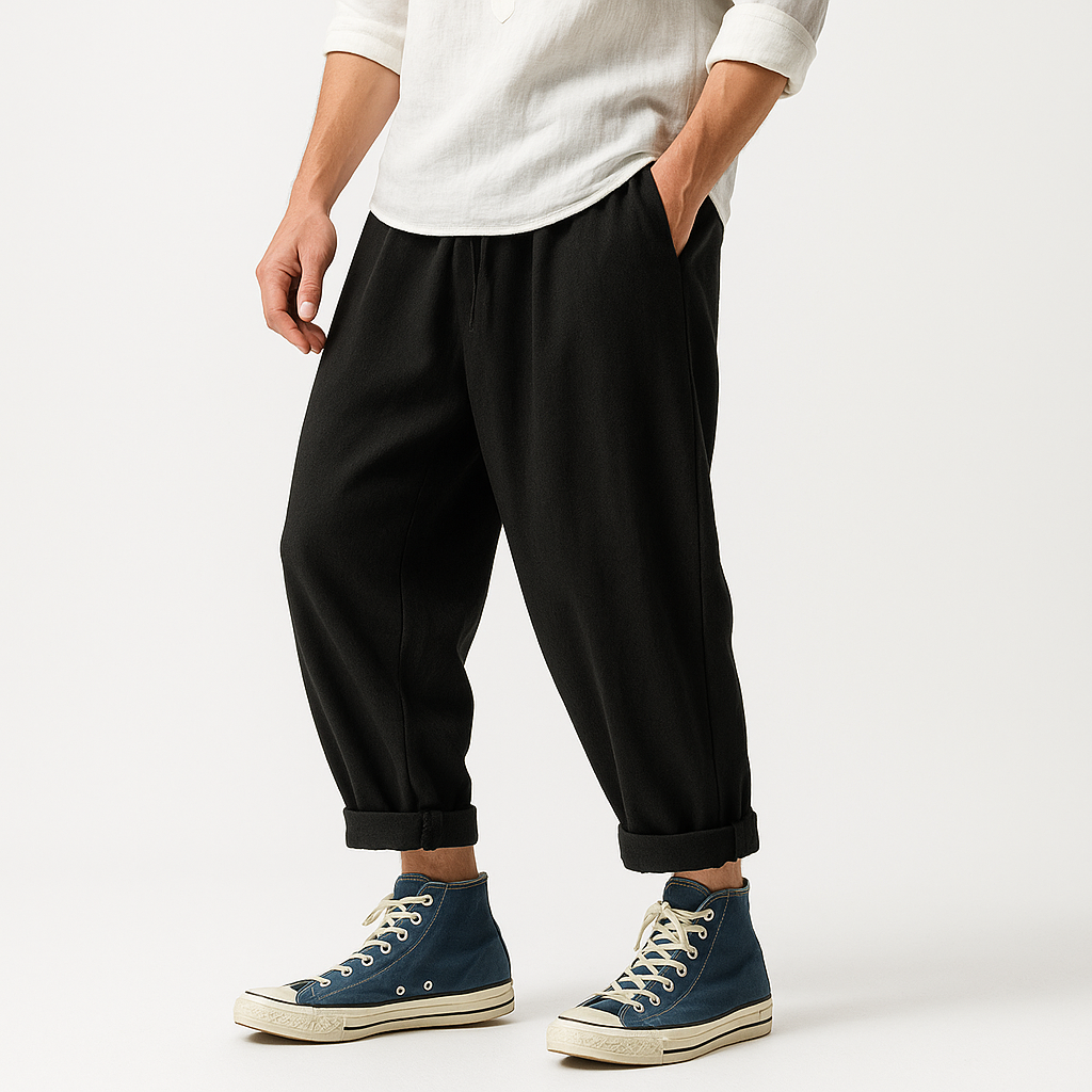 Sawaki Pants - Kyoto Apparel - Black, Gray, khaki, pants, short pants