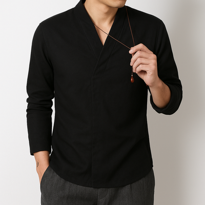 Shinu Sleeve Shirt - Kyoto Apparel - Black, Blue, Gray, shirt, Top, white