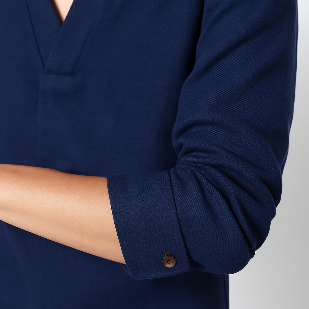 Shinu Sleeve Shirt - Kyoto Apparel - Black, Blue, Gray, shirt, Top, white