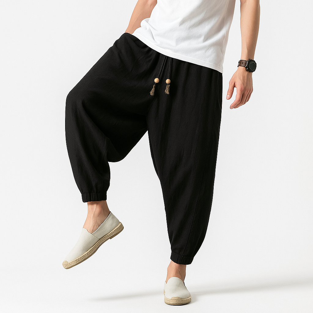 Tabi Harem Pants - Kyoto Apparel - Black, Blue, drawstrings, pants, Red