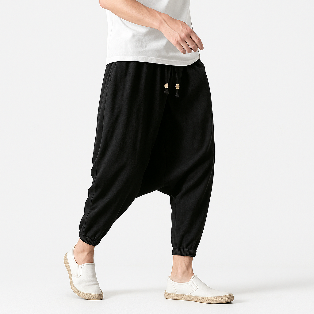 Tabi Harem Pants - Kyoto Apparel - Black, Blue, drawstrings, pants, Red
