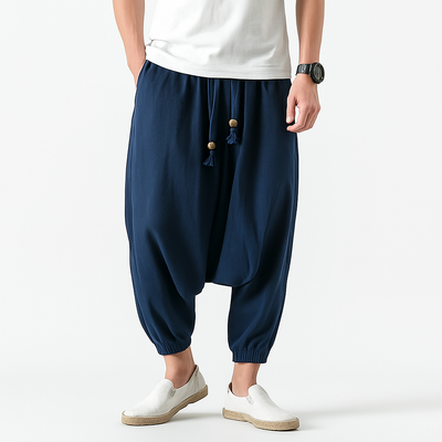 Tabi Harem Pants - Kyoto Apparel - Black, Blue, drawstrings, pants, Red