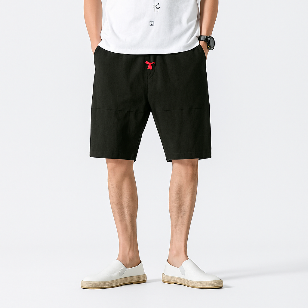 Tekida Short Pants - Kyoto Apparel - Black, Brown, drawstrings, Green, pants, short pants