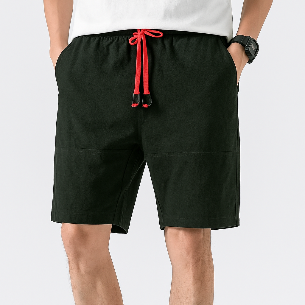 Tekida Short Pants - Kyoto Apparel - Black, Brown, drawstrings, Green, pants, short pants