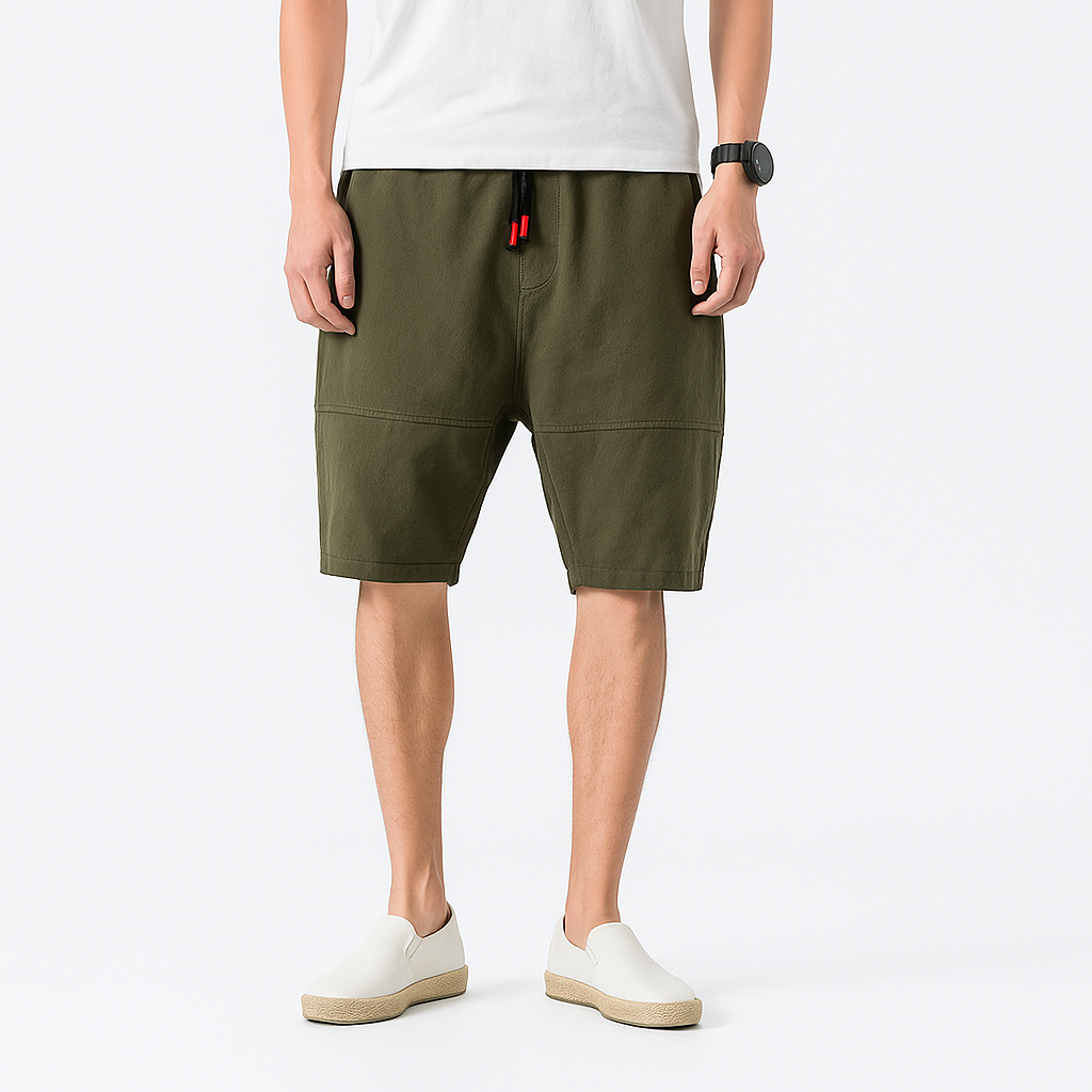 Tekida Short Pants - Kyoto Apparel - Black, Brown, drawstrings, Green, pants, short pants