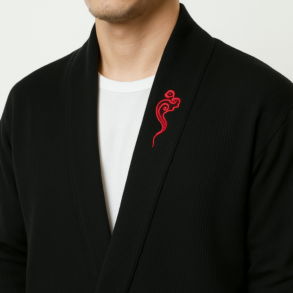 Toshigo Kimono - Kyoto Apparel - Black, Embroidery, Gray, kimono, Outerwear