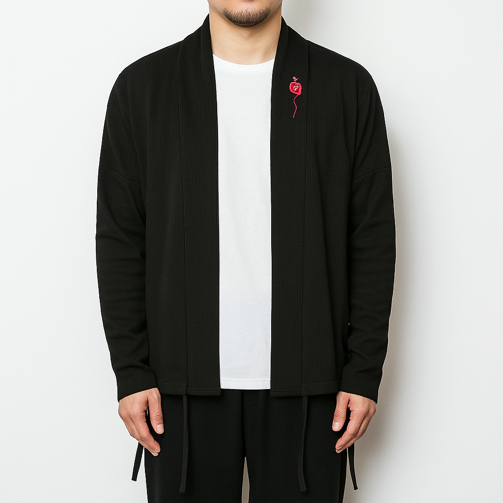 Toshigo Kimono - Kyoto Apparel - Black, Embroidery, Gray, kimono, Outerwear