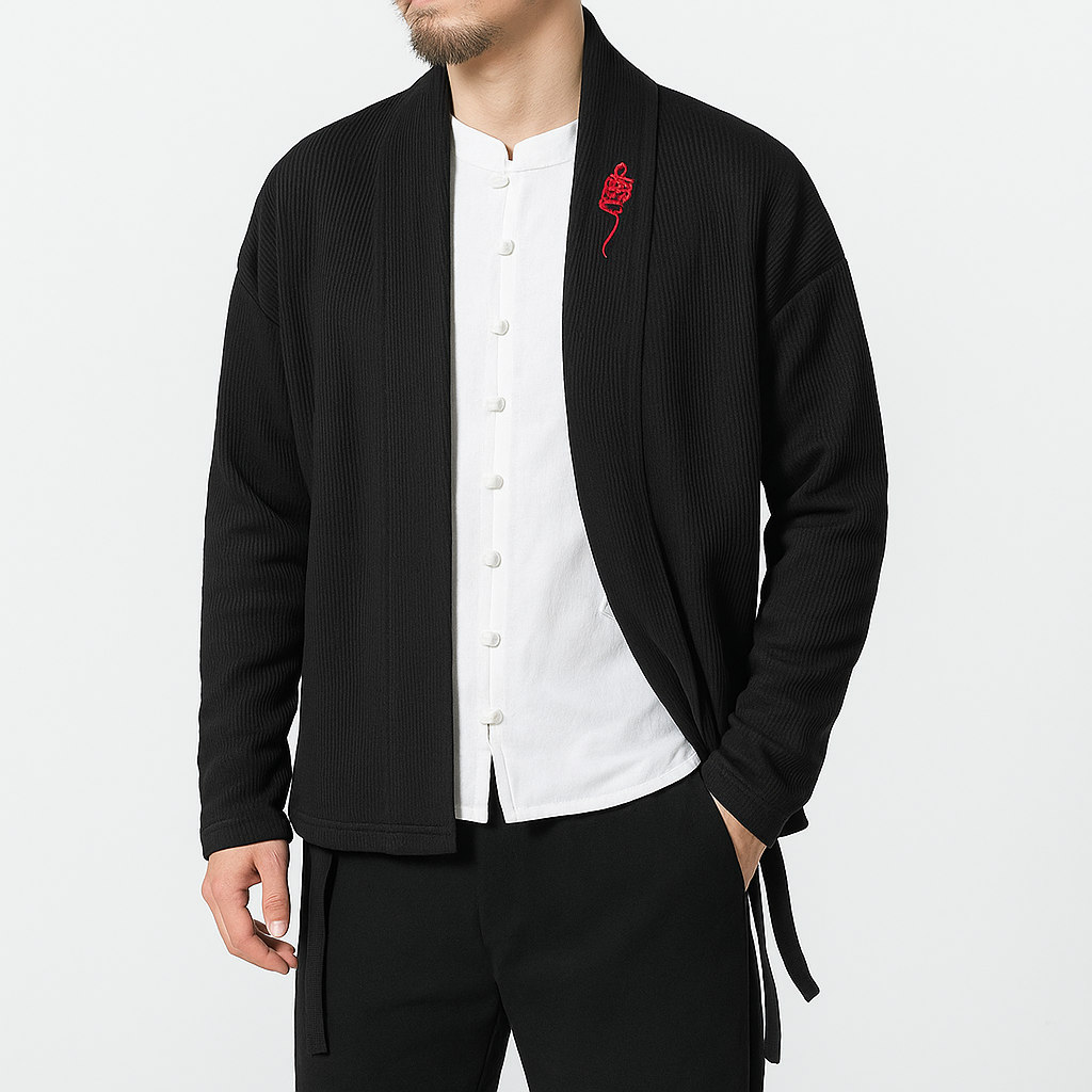 Toshigo Kimono - Kyoto Apparel - Black, Embroidery, Gray, kimono, Outerwear