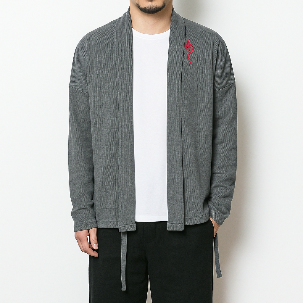 Toshigo Kimono - Kyoto Apparel - Black, Embroidery, Gray, kimono, Outerwear