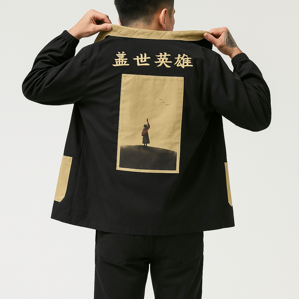 Uysa Shirt Jacket - Kyoto Apparel - Black, Green, jacket, Japanese print, long sleeve, Outerwear, Red, shirt, Top