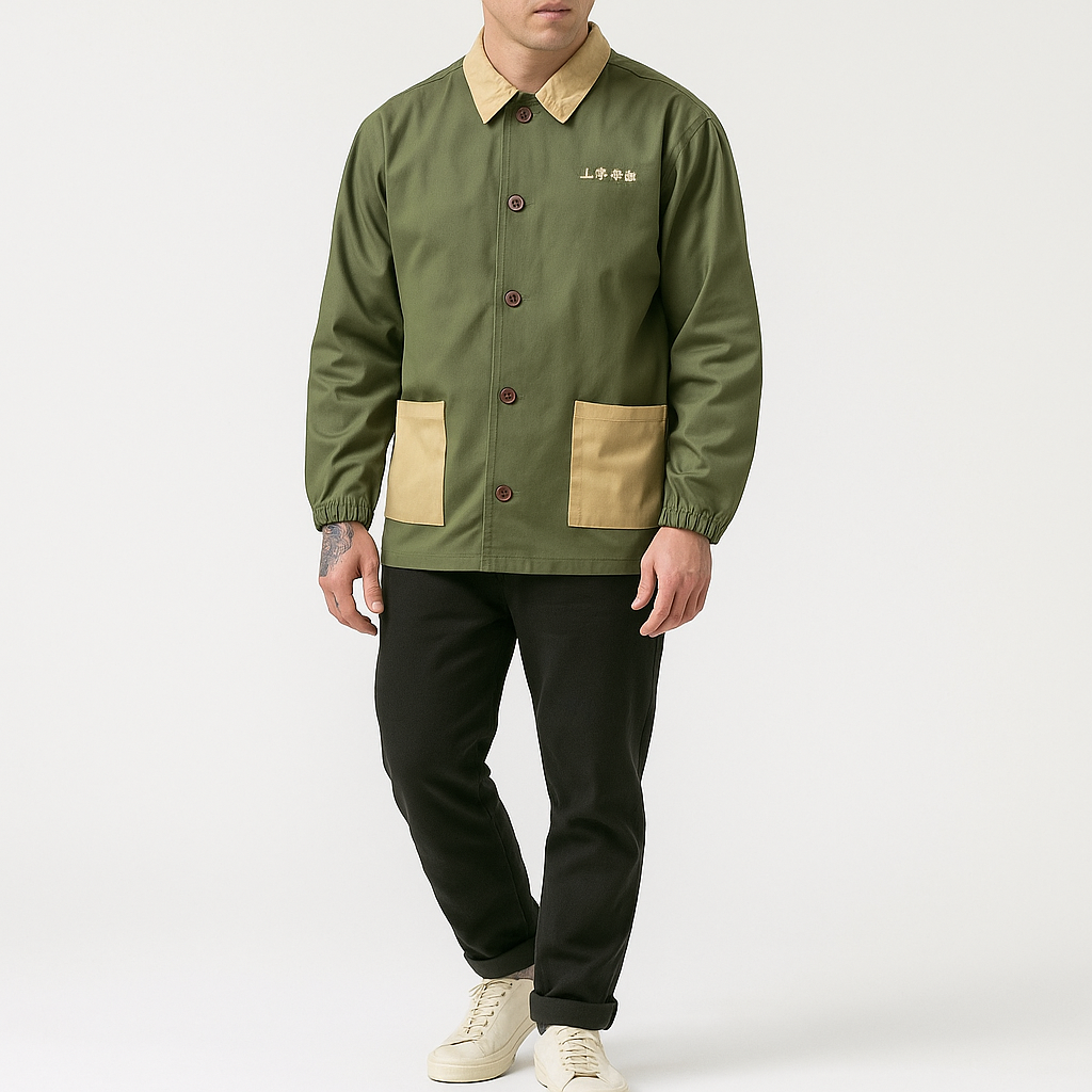 Uysa Shirt Jacket - Kyoto Apparel - Black, Green, jacket, Japanese print, long sleeve, Outerwear, Red, shirt, Top