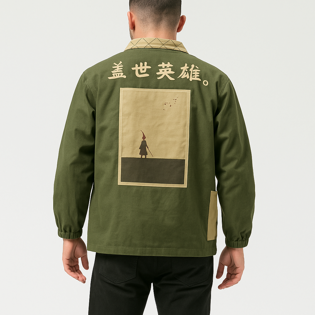 Uysa Shirt Jacket - Kyoto Apparel - Black, Green, jacket, Japanese print, long sleeve, Outerwear, Red, shirt, Top