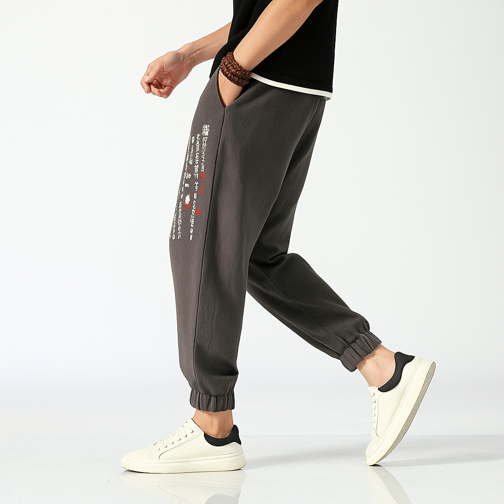 Yoiri V2 Pants - Kyoto Apparel - Black, Brown, drawstrings, Gray, Japanese print, orange, pants