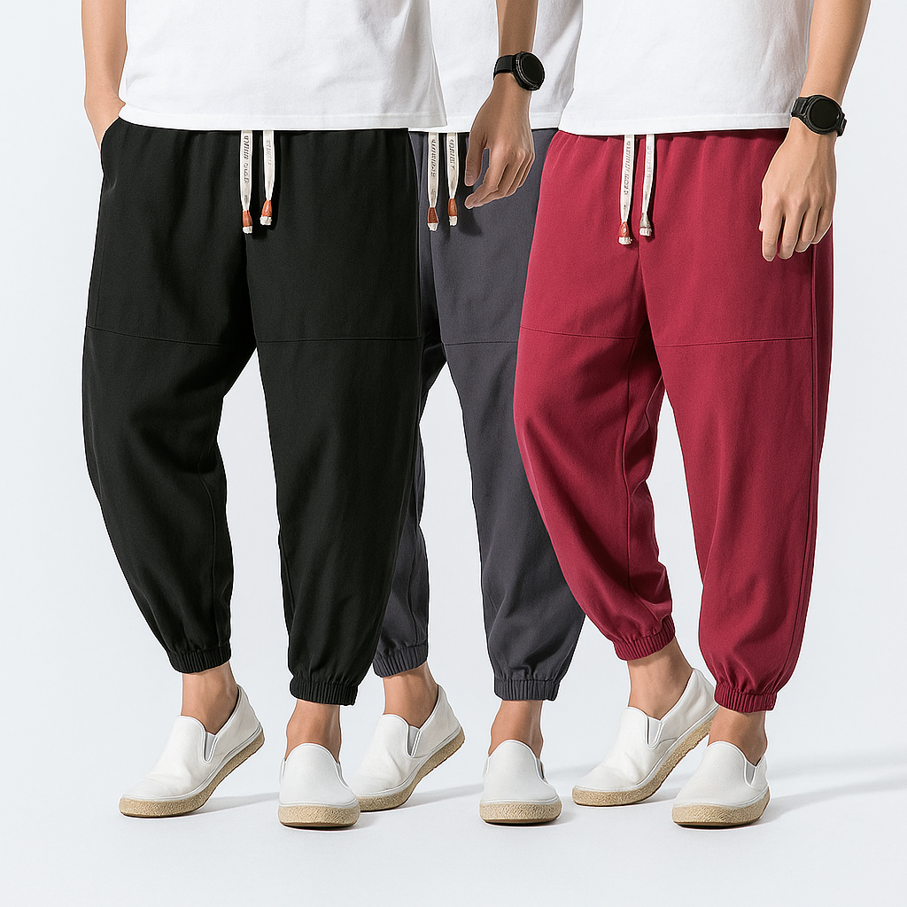 Kireina Pants - Kyoto Apparel - Black, Blue, drawstrings, Gray, harem, pants, Red