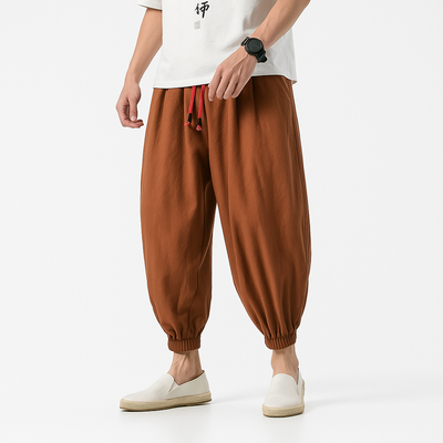 Yunarami Pants - Kyoto Apparel - Black, Brown, drawstrings, Green, pants