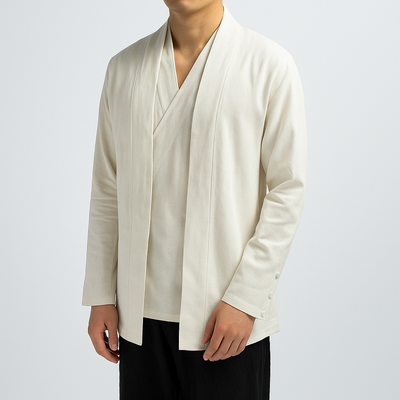 Zen Kimono+Cardigan in One - Kyoto Apparel - Beige, Black, Blue, jacket, kimono, Off-White, Outerwear, shirt, Top
