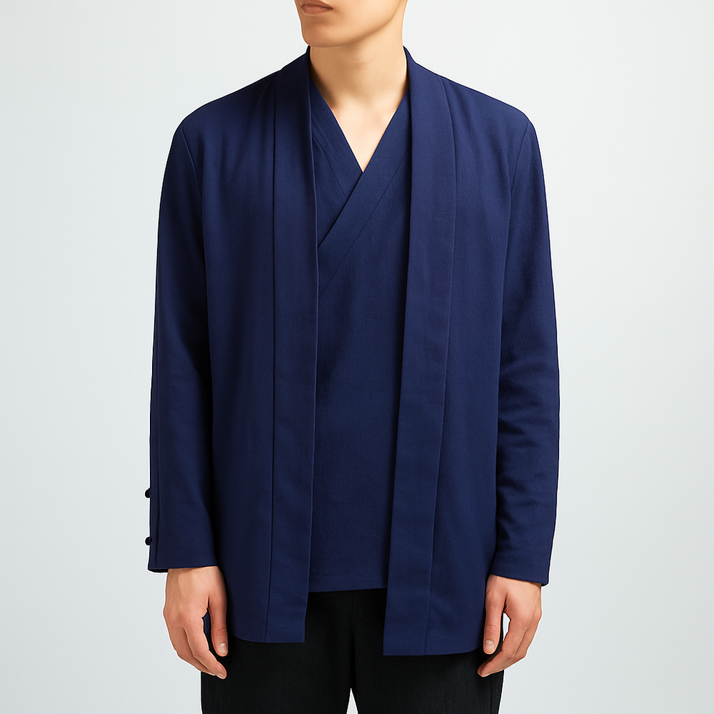 Zen Kimono+Cardigan in One - Kyoto Apparel - Beige, Black, Blue, jacket, kimono, Off-White, Outerwear, shirt, Top