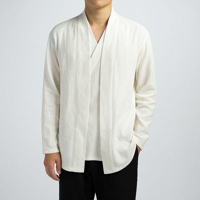 Zen Kimono+Cardigan in One - Kyoto Apparel - Beige, Black, Blue, jacket, kimono, Off-White, Outerwear, shirt, Top