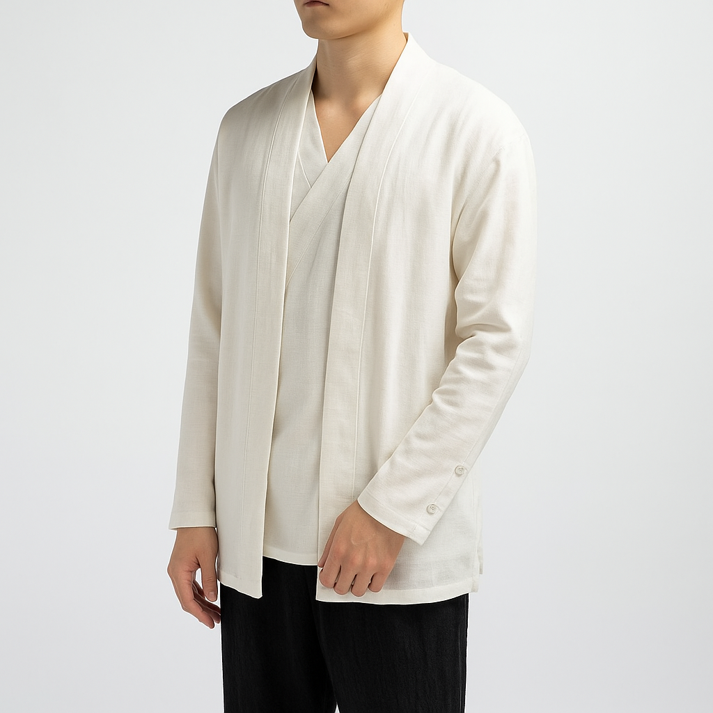 Zen Kimono+Cardigan in One - Kyoto Apparel - Beige, Black, Blue, jacket, kimono, Off-White, Outerwear, shirt, Top