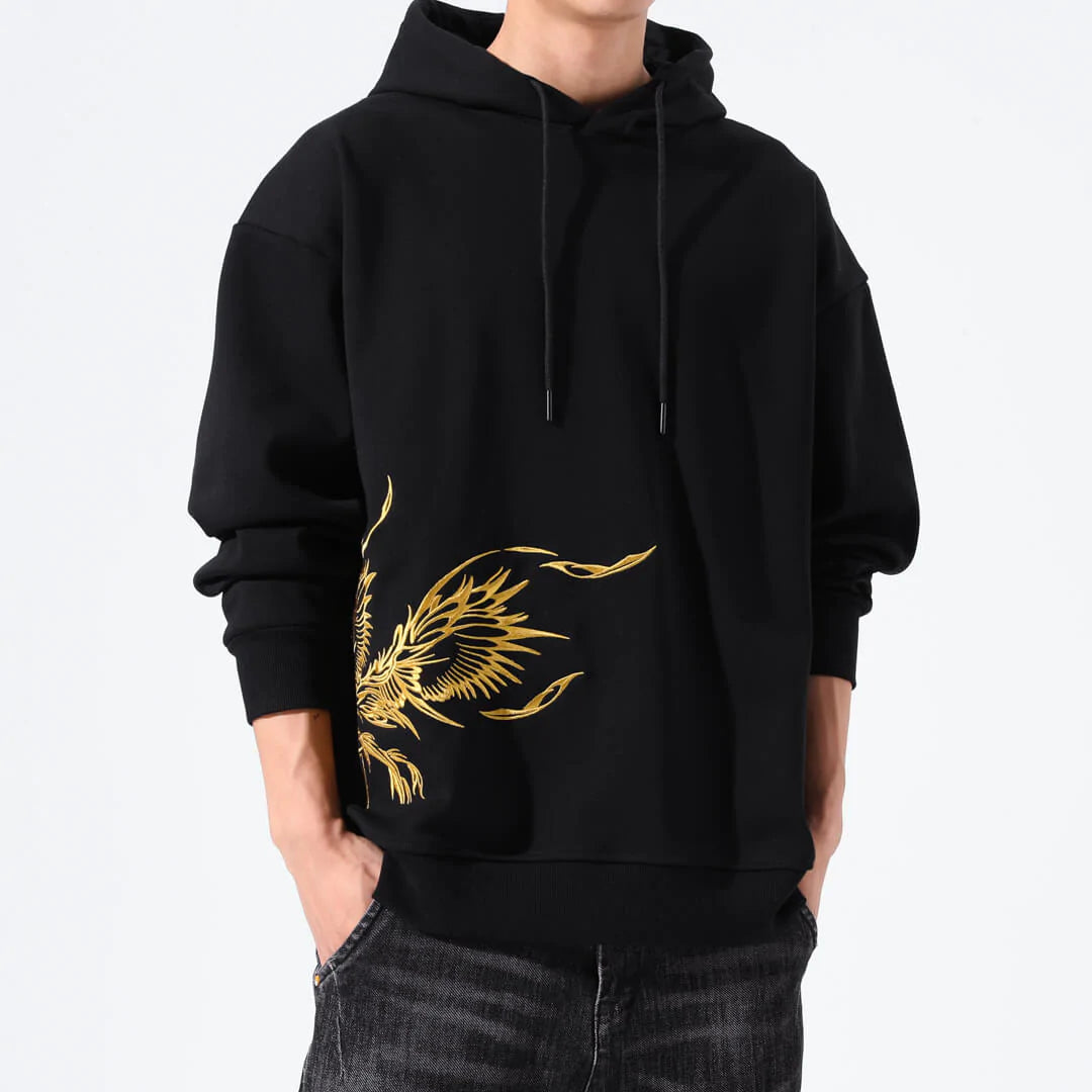 Fenghuang Embroidered Hoodie - Kyoto Soul - Embroidered, Embroidery, hoodie, hoodies, new, shirt, winter