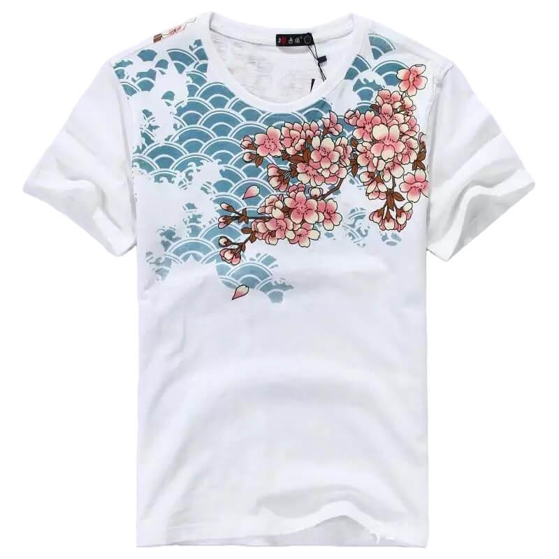 Haruna Shirt - Kyoto Apparel - Black, Embroidery, Japanese print, tee shirt, Top, white