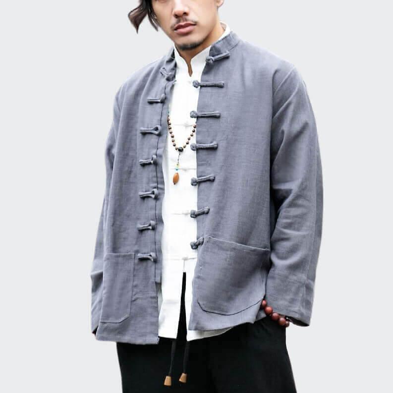 Ikumotsu Jacket - Kyoto Apparel - Ash, Gray, jacket, Mandarin Collar, Outerwear