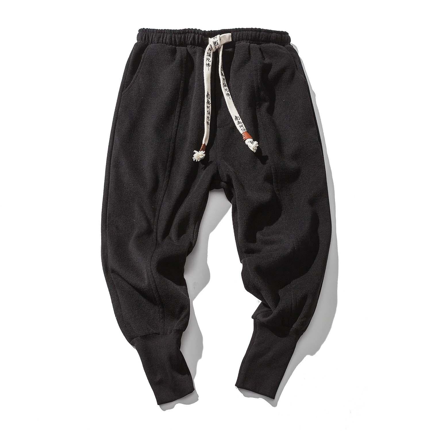Kuko Harem Pants - Kyoto Apparel - Black, drawstrings, Gray, harem, harems, pants, Thick fabric