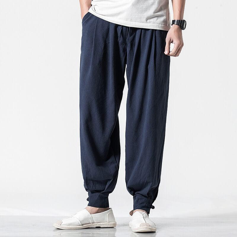 Maikito Pants - Kyoto Apparel - Black, Blue, Brown, drawstrings, Gray, pants