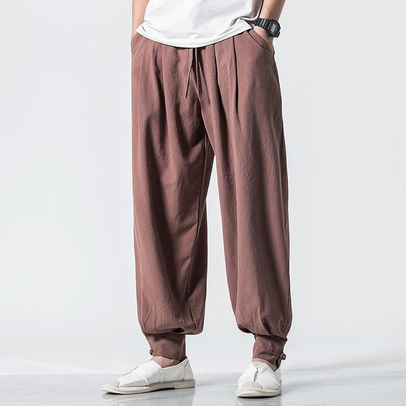 Maikito Pants - Kyoto Apparel - Black, Blue, Brown, drawstrings, Gray, pants
