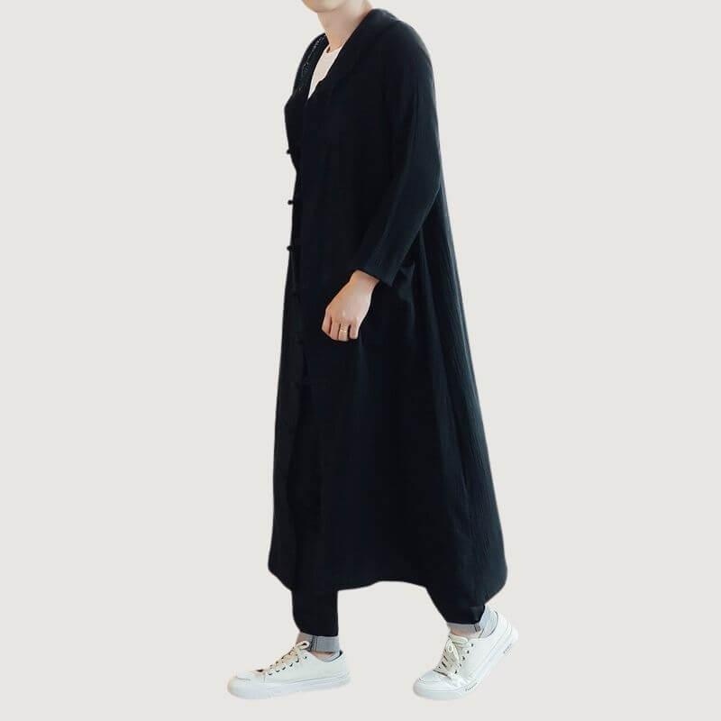 Manami Robe - Kyoto Apparel - Black, jacket, long, Outerwear, robe