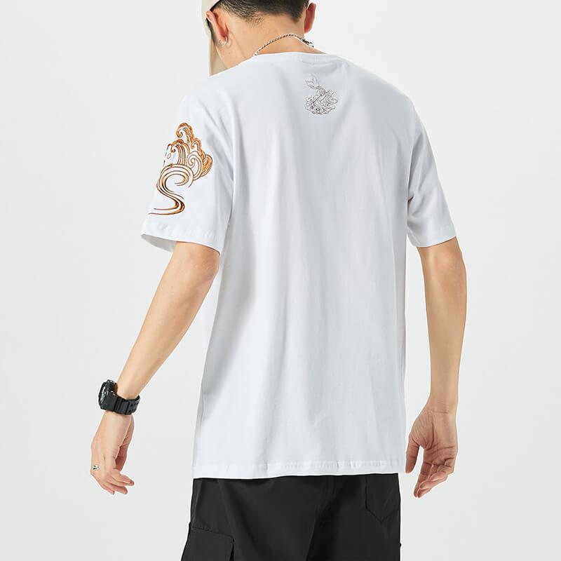 Medukana Shirt - Kyoto Apparel - Black, Embroidery, tee shirt, Top, Ukiyo-e, white
