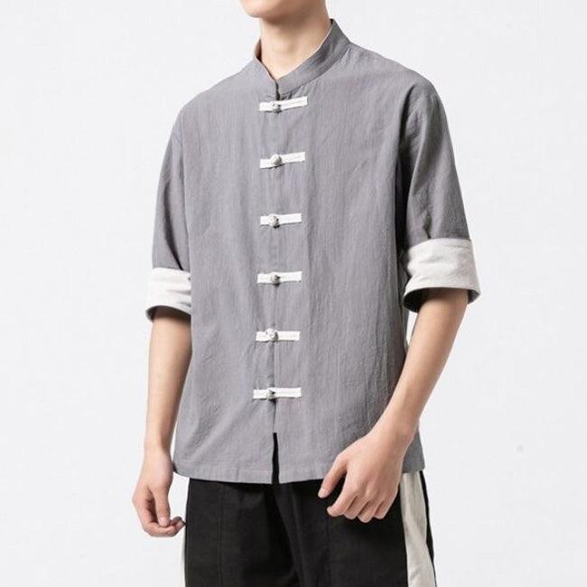 Long Sleeve Silk Shirt in Kyoto