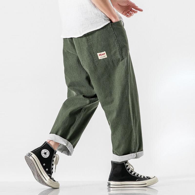 Pokku Pants - Kyoto Apparel - Black, Brown, Denim, drawstrings, Green, pants